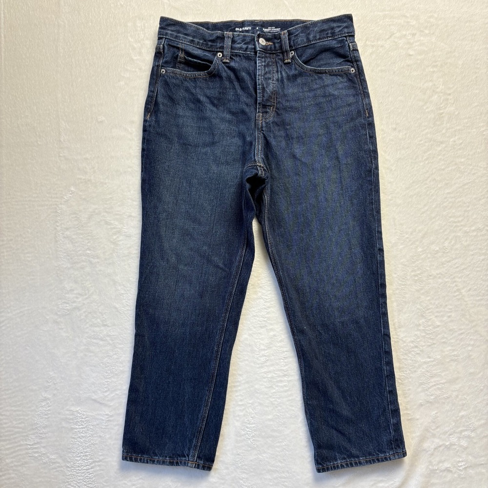 Old Navy Women's Straight Leg Jeans - Dark Blue